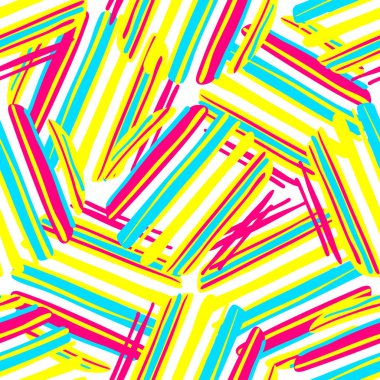 Kızlar, erkekler ve giysiler için soyut, kusursuz vektör deseni. Noktalı yaratıcı arka plan, geometrik figürler tekstil ve kumaş için komik duvar kağıtları. Moda tarzı. Renkli parlak