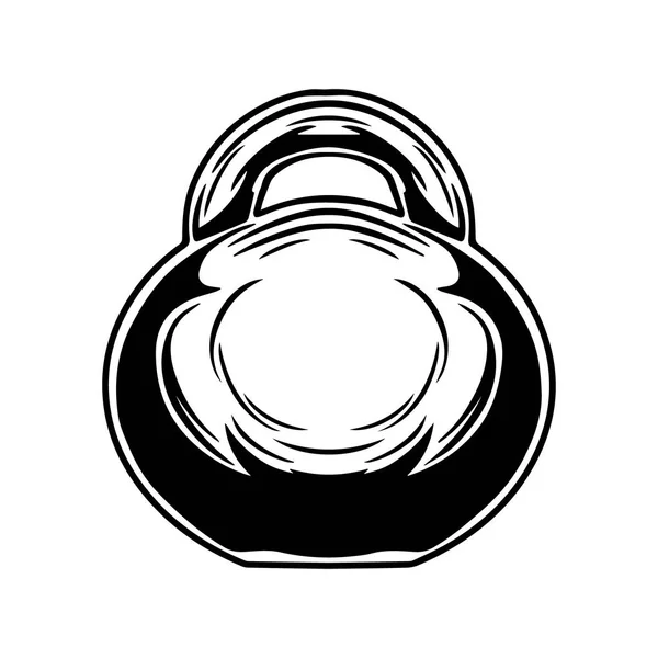 Kettlebell, Trainingshantelsilhouette schwarz-weiß isolierte Abbildung — Stockfoto