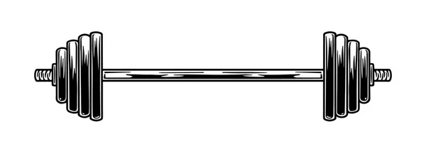 Skivstång, hantel silhuett svart och vit monokrom isolerad illustration — Stockfoto