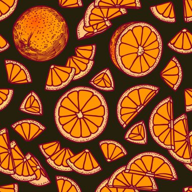 Narenciye dilimleri ve parçaları renk Dikişsiz desen