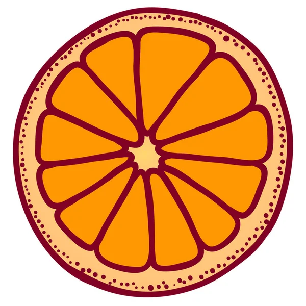 Turuncu meyve el çizilmiş çizim beyaz arka planda izole