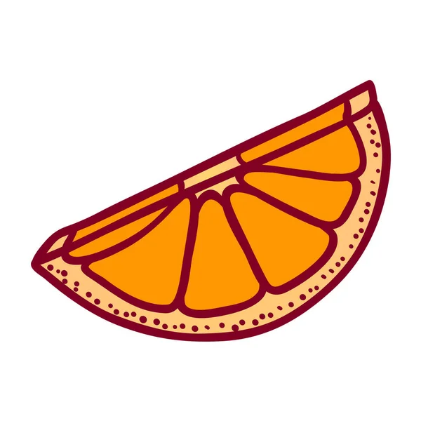 Oranžový ovocný obrázek kreslené ilustrace izolovaný na bílém pozadí — Stockový vektor