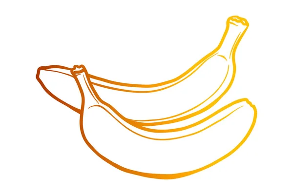 Plátanos negro y degradado de color esquema ilustraciones conjunto — Archivo Imágenes Vectoriales