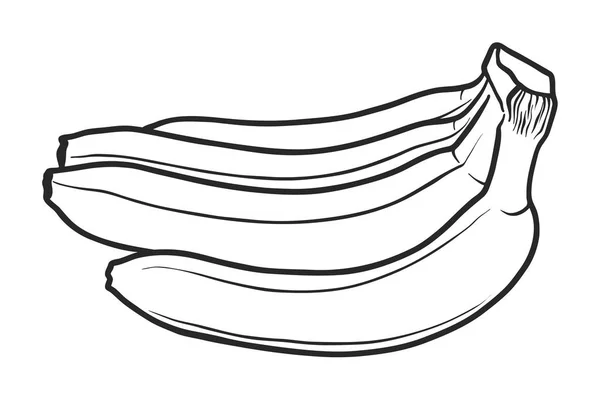 Plátanos negro y degradado de color esquema ilustraciones conjunto — Archivo Imágenes Vectoriales