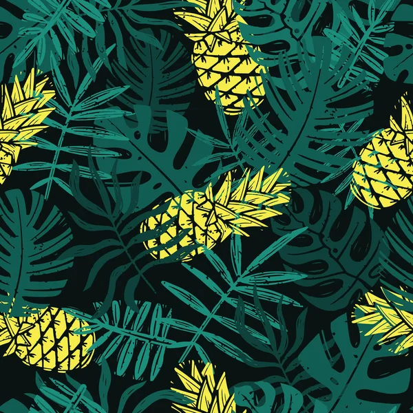 Jungle feuillage chaotique motif sans couture dessiné à la main — Image vectorielle
