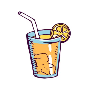 Limonata camı renginde el çizimi canlandırma