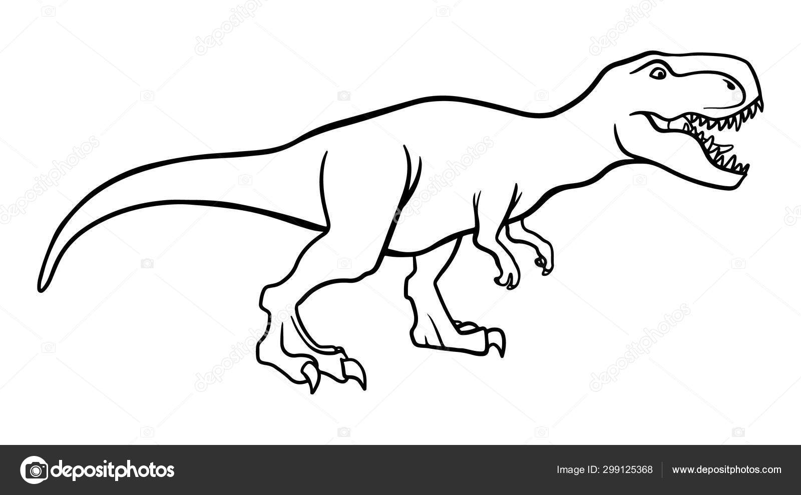 Cartoon Tyrannosaurus Rex Em Nuca Branca Ilustração do Vetor - Ilustração  de predador, dino: 157561602