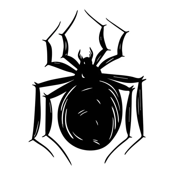 Strašidelný písek pavouk ručně kreslené siluety ilustrace — Stockový vektor