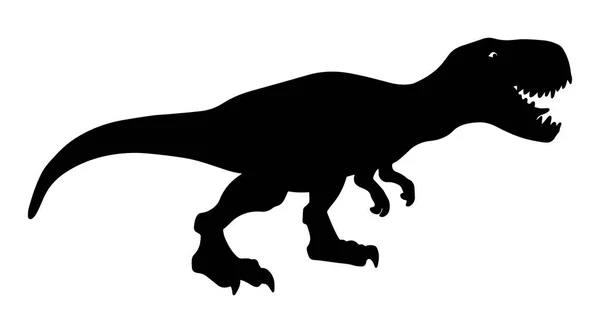 T rex dinosaurio, peligroso extinto depredador silueta ilustración — Vector de stock