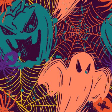 Gülümseyen jack fenerler yaratıcı düz sorunsuz desen