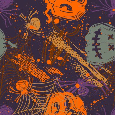 Gülümseyen jack fenerler yaratıcı düz sorunsuz desen