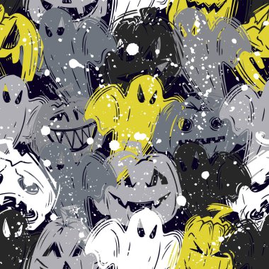 Gülümseyen jack fenerler yaratıcı düz sorunsuz desen