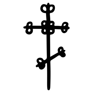 Ürpertici ahşap çapraz el çizilmiş siluet illüstrasyon