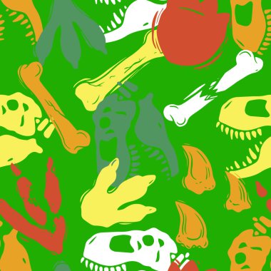 Kızlar, erkekler, kıyafetler için soyut dikişsiz vektör deseni. Jurassic dönemi ile Yaratıcı arka plan, tekstil ve kumaş için dinozor yaratıcı Komik duvar kağıdı. Moda tarzı. Renkli parlak