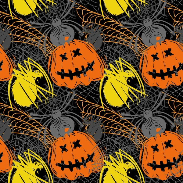 Patrón de Halloween sin costuras abstracto para niñas, niños, ropa. Fondo creativo con puntos, figuras geométricas Fondo de pantalla divertido para textiles y telas. Estilo de moda. Colorido brillante — Vector de stock