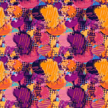 Kızlar, erkekler ve giysiler için soyut, kusursuz vektör deseni. Noktalı, geometrik şekilli yaratıcı arkaplan