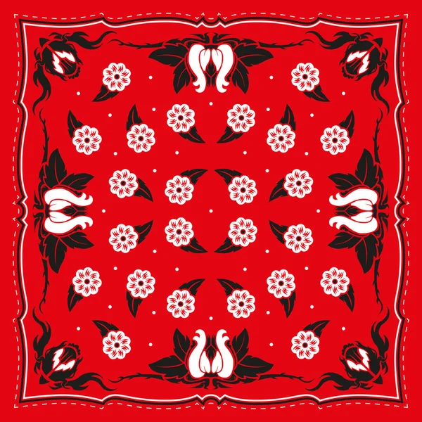 Padrão sem costura com base no ornamento quadrado paisley Bandana Print para meninos e meninas. motivo para impressão em tecido ou papper —  Vetores de Stock