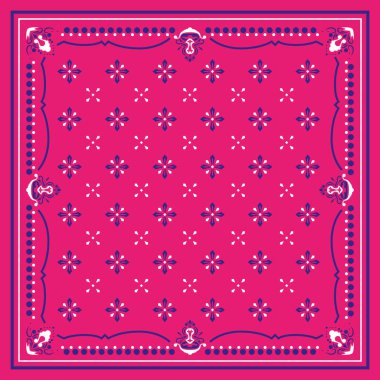 Erkekler ve kızlar için Bandana Print 'in kare süslemesine dayalı kusursuz desen. Kumaş veya kağıt üzerine baskı yapmak için gerekçe