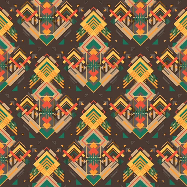 Ornamento tribal Boho para meninos e meninas. Padrão étnico africano com chevrons e triângulos. Tapete geométrico moderno asteca — Vetor de Stock