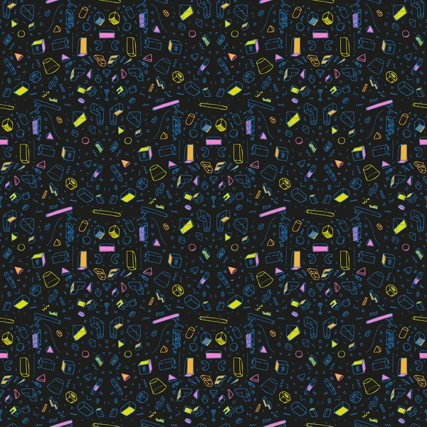Memphiský vzor geometrických tvarů pro tkáně a pohlednice. Plakát hipster, šťavnaté, světlé pozadí barev — Stockový vektor