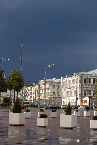 Gomel Beyaz Rusya Mayıs 2018 Lenin Meydanı Sovetskaya Sokak Görünümü — Stok fotoğraf