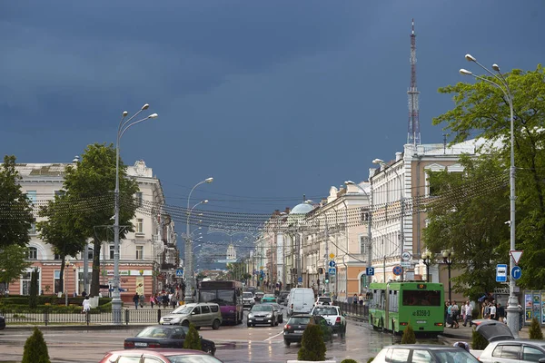 Gomel Belarus Maio 2018 Vista Sovetskaya Street Lenin Square — Fotografia de Stock
