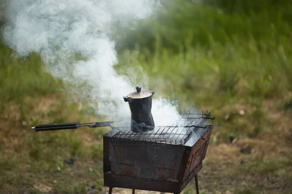 Coffee Cooked Pot Stake — Stock Photo, Image