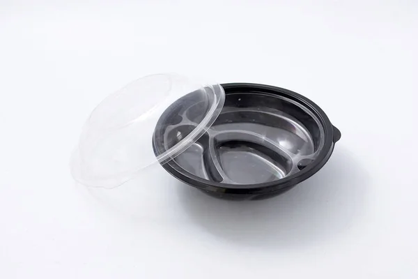 Biyolojik Olarak Parçalanabilen Plastik Dishware Beyaz Izole Bir Set — Stok fotoğraf