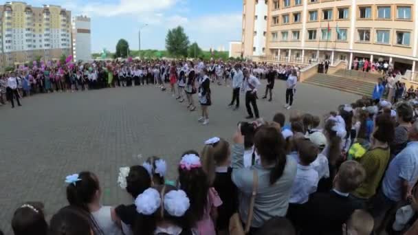 Homel Fehéroroszország 2018 Május Ünnepélyes Iskolai Vonal Szentelt Tanév Végéig — Stock videók