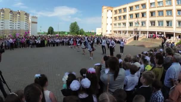 Gomel Białoruś Maja 2018 Uroczyste Szkoła Linii Dedykowane Końca Roku — Wideo stockowe