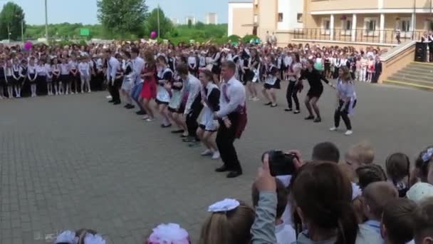 Gomel Belarus Mai 2018 Ligne Scolaire Solennelle Dédiée Fin Année — Video