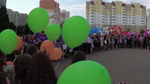 Gomel Belarus Mai 2018 Ligne Scolaire Solennelle Dédiée Fin Année — Video