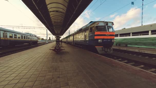 Homel Wit Rusland Juli 2018 Treinen Gomel Station — Stockvideo