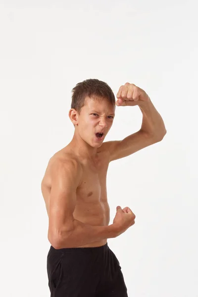 Teenager Muscles Emotions Winner — Stock Photo, Image