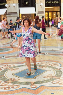 Milan, İtalya, 20 Ağustos 2018: güzel Town House Galleria