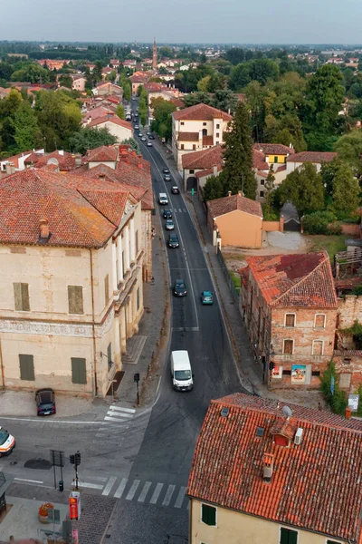 Montagnana 意大利 2018年8月24日 城市堡垒的全景看法从塔 — 图库照片