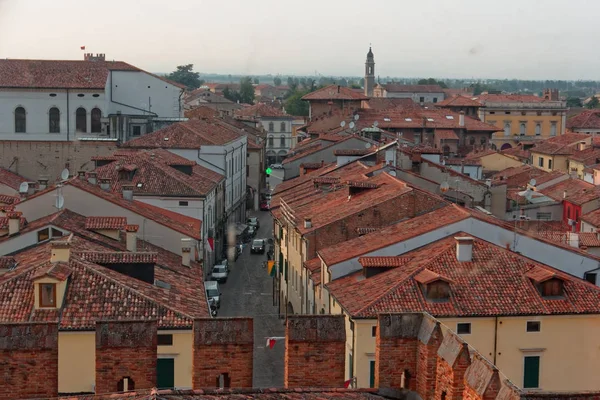 Montagnana Itália Agosto 2018 Vista Panorâmica Fortaleza Cidade Partir Torre — Fotografia de Stock