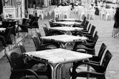 Chioggia, İtalya-Ağustos 26, 2018: İl, Venedik Cafe sokakta