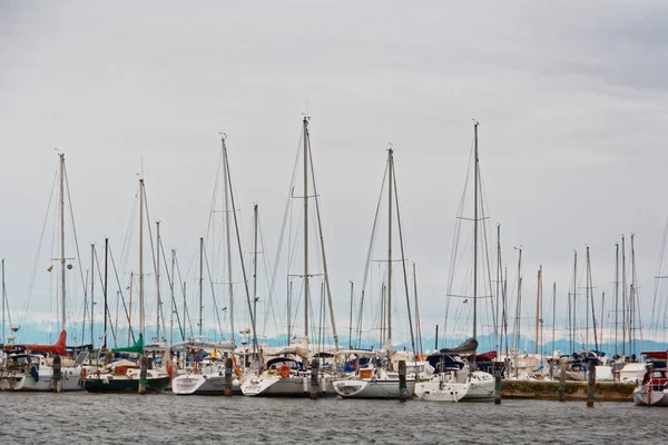 Chioggia Italia Agosto 2018 Provincia Venecia Estacionamiento Barcos Yates — Foto de Stock