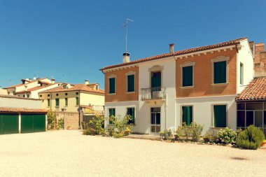 Montagnana, İtalya 27 Ağustos 2018: Güzel bina bir şehir sokakta