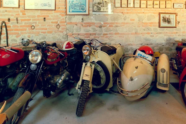 Montagnana Italien Augusti 2018 Vintage Collection Retro Motorcyklar — Stockfoto