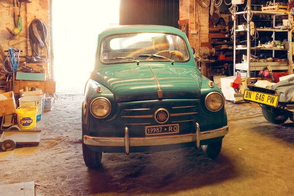 Montagnana Talya Ağustos 2018 Retro Araba Fiat 600 1955 Yayın — Stok fotoğraf