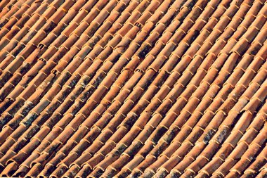 kırmızı turuncu Seramik çatı mimarisi arka plan.