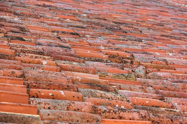 Rot Orange Keramik Dach Architektur Hintergrund — Stockfoto