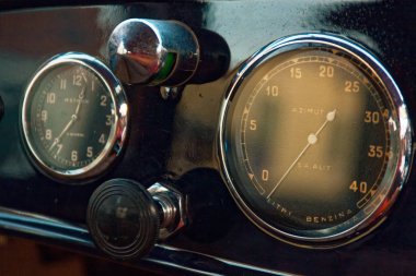 Montagnana, İtalya 27 Ağustos 2018: Retro araba Lancia Augusto 1933 Yayın tarihi