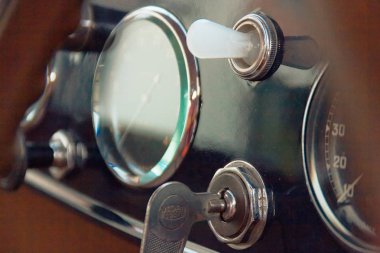 Montagnana, İtalya 27 Ağustos 2018: Retro araba Lancia Augusto 1933 Yayın tarihi