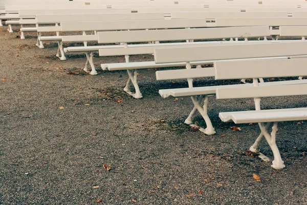 Şehir Parkı Beyaz Ajur Tezgah — Stok fotoğraf