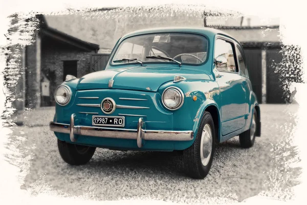 Montagnana, Italy August 27, 2018: Retro car Fiat 600 1955 release. — Stock Photo, Image