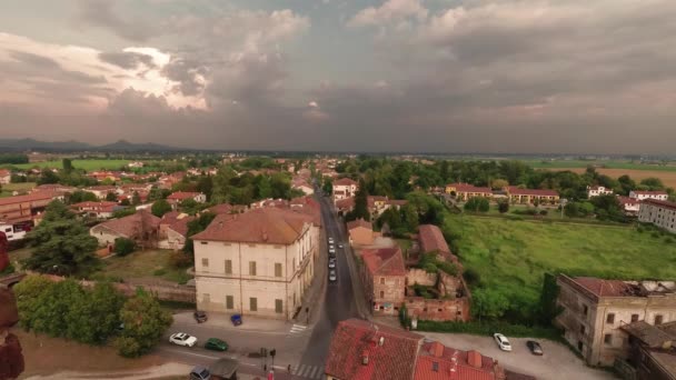 Montagnana, Itália - 24 de agosto de 2018: Vista panorâmica da fortaleza da cidade a partir da torre . — Vídeo de Stock