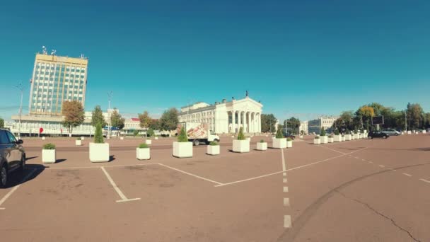 Gomel Belarus Setembro 2018 Tráfego Praça Lenine — Vídeo de Stock